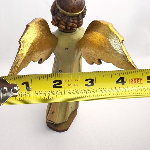 Sebastian Pöll Wood Carved Angel Flute Figurine Mittenwald Germany Vintage 8 1/4 - Picture 10 of 10